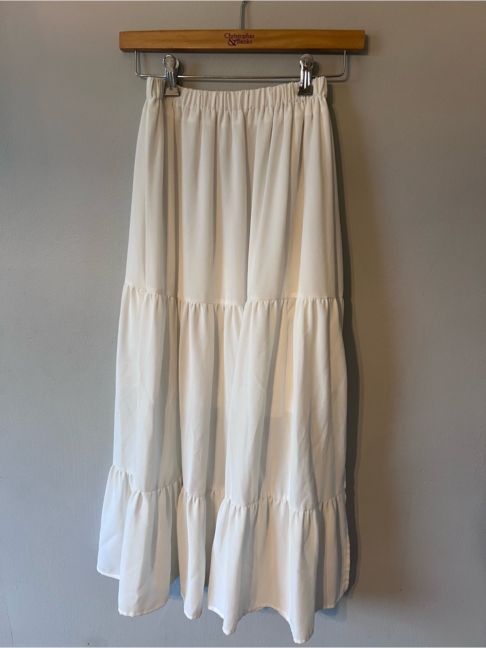 Cider White Tiered Maxi Skirt